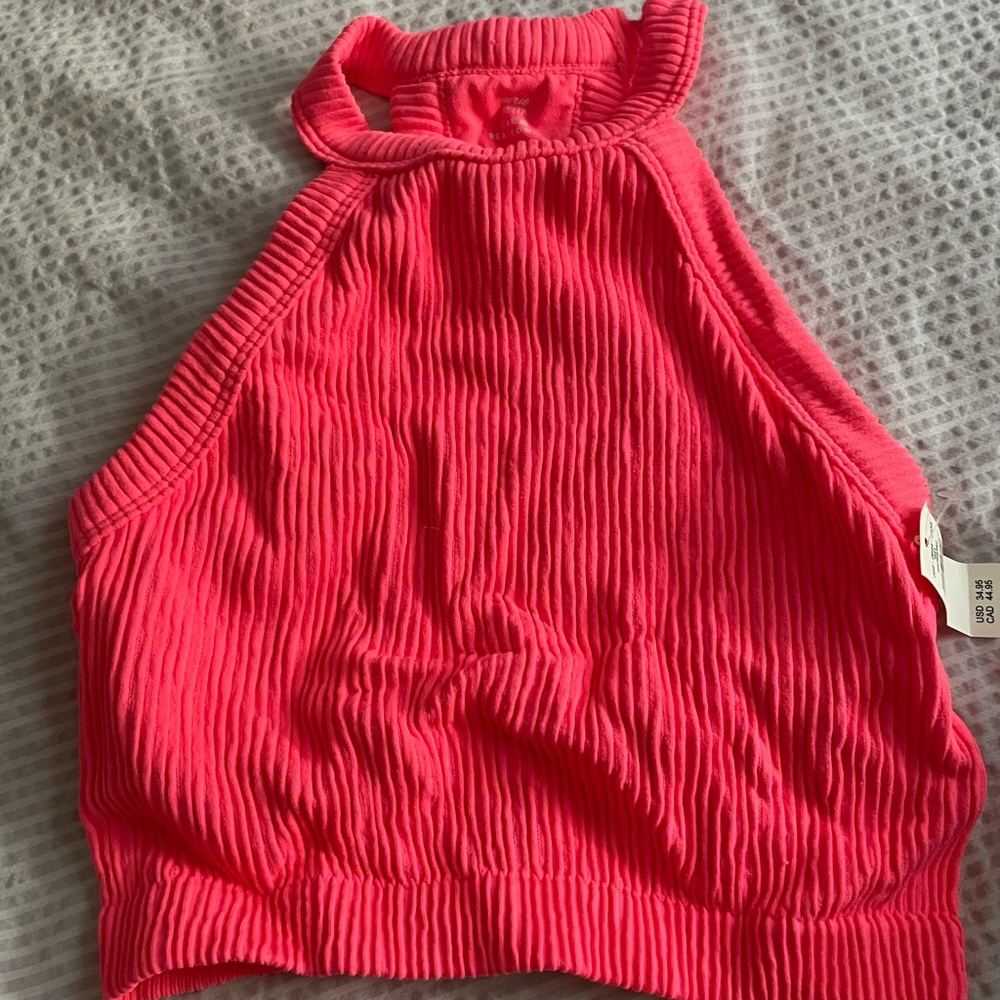 Aerie Neon Pink Ribbed Top